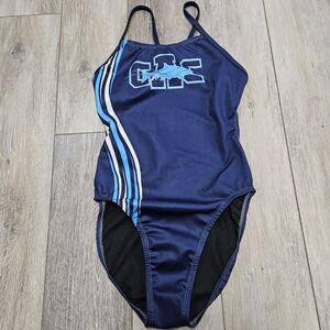 AgonSwim One Piece Swimsuit Racer Custom Blue Women's CAC